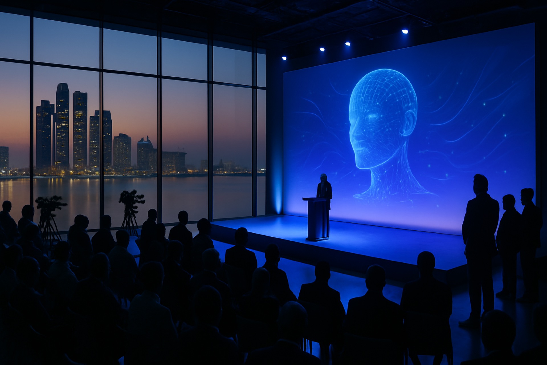 Abu Dhabi AI summit conference hall